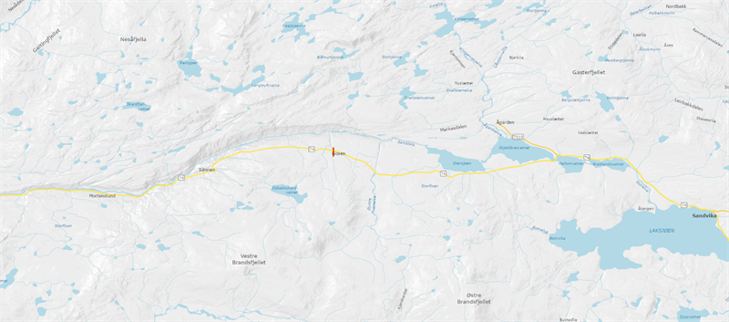 Kart som viser hvor bytting av stikkrenne skal skje