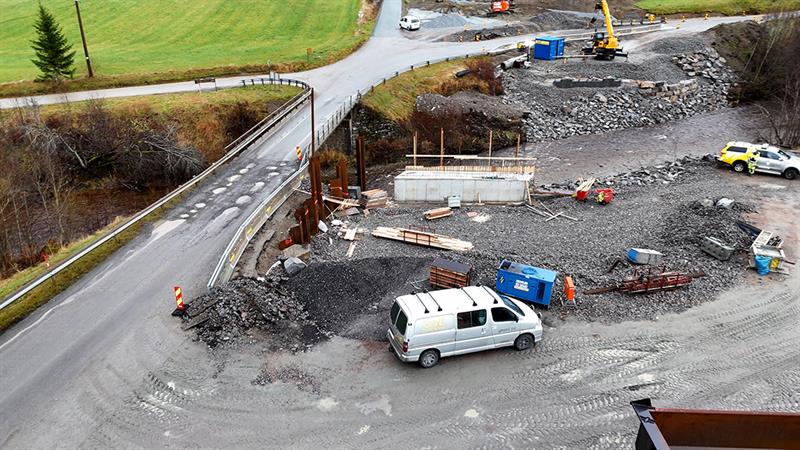 Nye Alset bru under bygging. Bilde